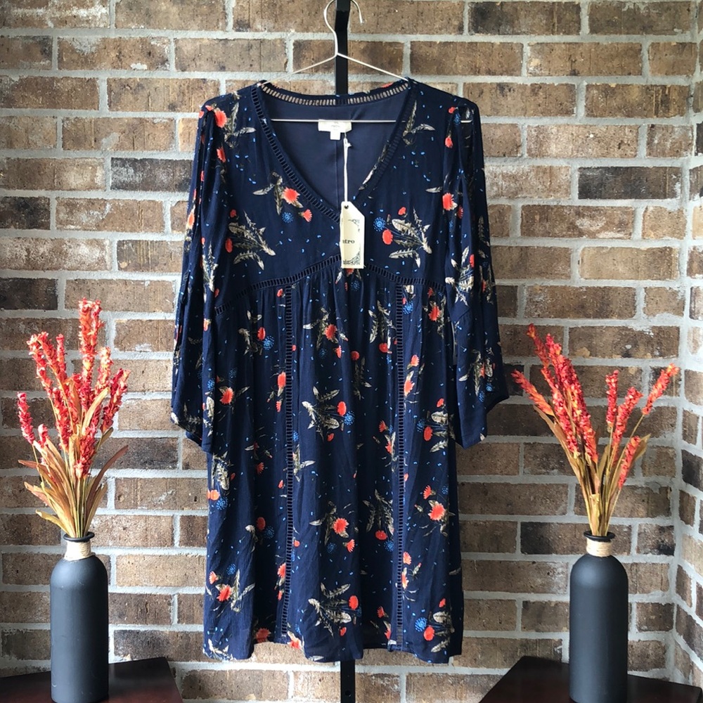 entro brand babydoll floral dress. NWT